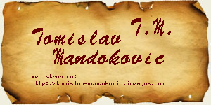 Tomislav Mandoković vizit kartica